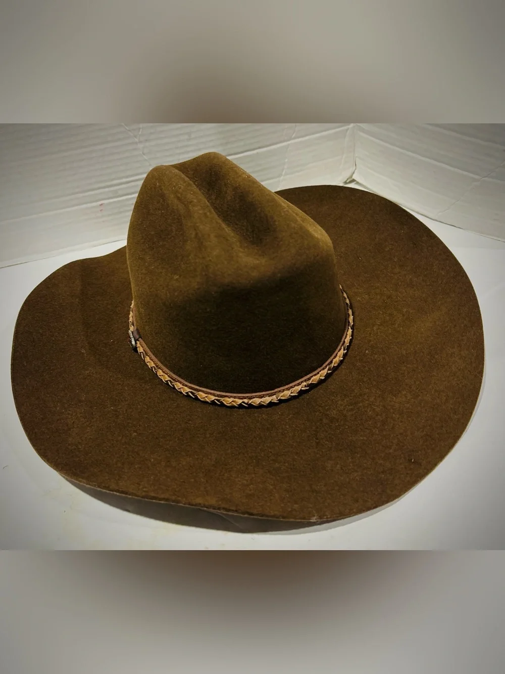 Justin XX 100% Wool Brown Cowboy Hat Milano‎ Hat Co Rodeo Rockabilly Cow Punk